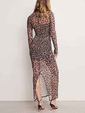 Mesh Ruched Maxi Dress