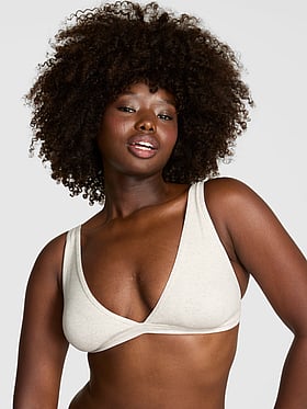 Cotton Dorm Plunge Bralette