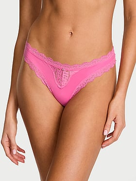Lace-Trim Thong Panty