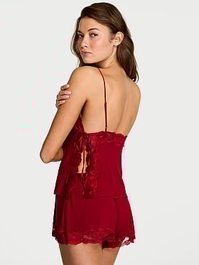 SoSoft™ Modal Ribbed Lace-Trim Cami & Shorts Set