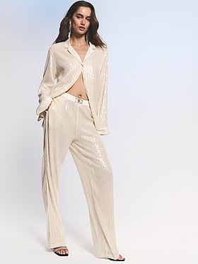 Sequin Shine Long Pajama Set