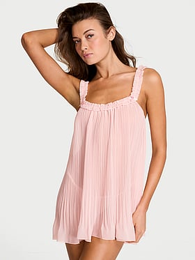 Pleated Ruffle Babydoll Set