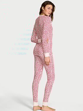Soft Thermal Henley Long Pajama Set