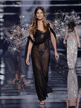 Chiffon & Lace Draped Slip Gown