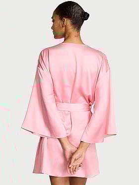 Twinkle Heart Satin Short Robe