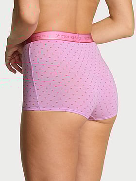 Logo Cotton High-Waist Boyshort Panty