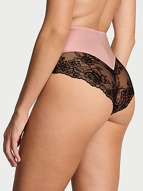 Smooth Lace-Trim High-Waist Brief Panty