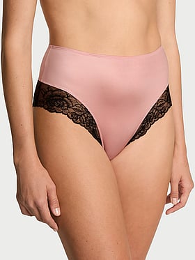 Smooth Lace-Trim High-Waist Brief Panty