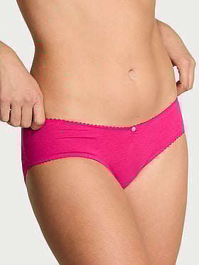 Stretch Cotton Heart Lace Hiphugger Panty