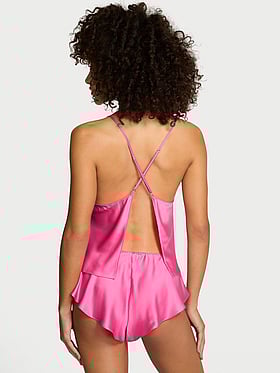 Satin Open-Back Cami & Shorts Set