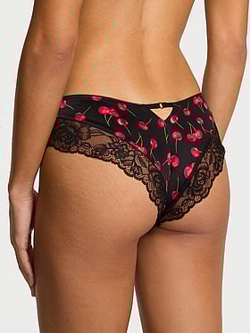 Rose Lace-Trim High-Leg Cheeky Panty
