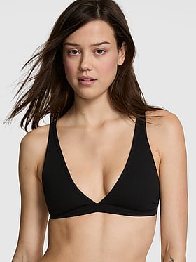 Cotton Dorm Plunge Bralette
