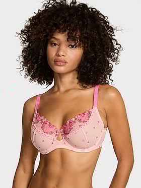 The Fabulous by Victoria's Secret Hearts & Roses Embroidery Unlined Full-Cup Bra