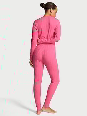 Heart Pointelle Long Onesie