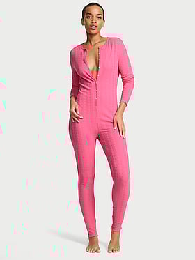 Heart Pointelle Long Onesie