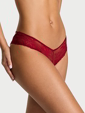 Lace Strappy Hardware Open-Gusset Cheeky Panty