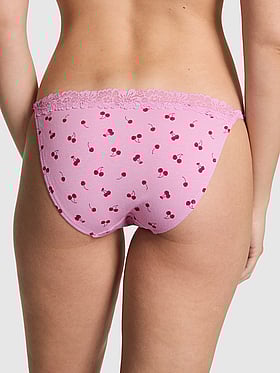 Cotton Lace-Trim String Bikini Panty