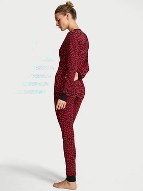 Soft Thermal Henley Long Pajama Set