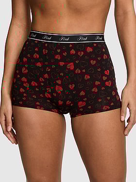 Logo Cotton High-Waist Boyshort Panty