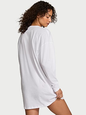 100% Cotton Long-Sleeve Sleep Tee