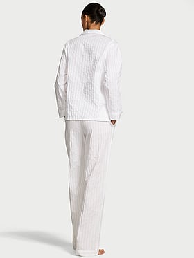 Heritage Cotton Shadow Stripe Long Pajama Set