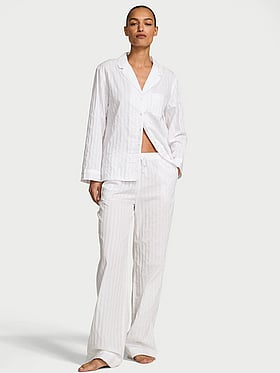 Heritage Cotton Shadow Stripe Long Pajama Set