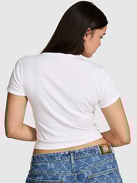 PINK x LoveShackFancy Retro Cotton Tee