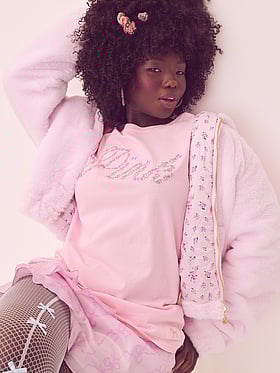 PINK x LoveShackFancy Campus Cotton Tee