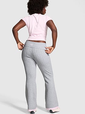 PINK x LoveShackFancy Knit Foldover Flare Pants