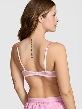 PINK x LoveShackFancy Bows Push-Up Balconette Bra