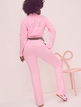 PINK x LoveShackFancy Cotton Foldover Flare Leggings