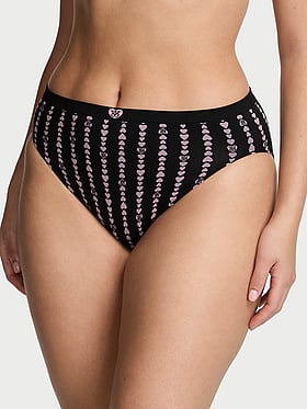 Seamless Heart Stripe High-Leg Brief Panty
