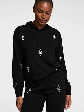 Luxe Knit Crystal Sparkle Hoodie