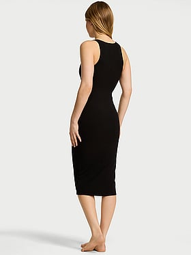 Shapewear by Victoria Smoothing Rib High-Neck Midi Dress