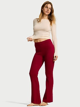 Luxe Cable-Knit Flare Lounge Pants