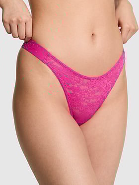 Bling Lacie Logo Scoop Thong