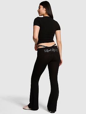 All-Day Cotton Foldover Flare Leggings