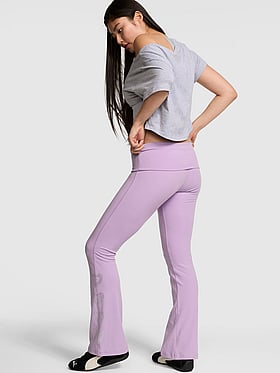Soft Modal Foldover Kick-Flare Leggings