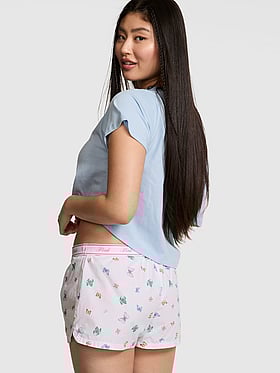 Boxy Cotton Pajama Shorts