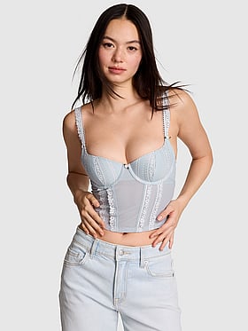 PINK Wink™ Lightly Lined Scoop Corset Top
