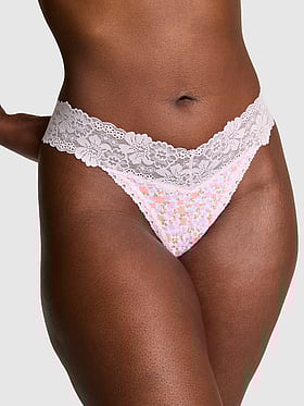 PINK Wink™ Lace-Trim Thong Panty