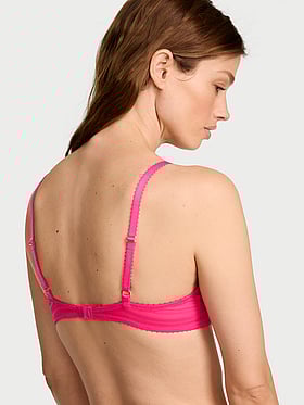 Tease Unlined Sheer Stripe Demi Bra
