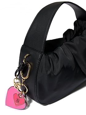 Double Hearts Bag Charm Keychain