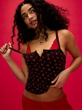 Pointelle Henley Cami