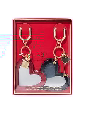 Key to Your Heart Bag Charm Keychain Gift Set