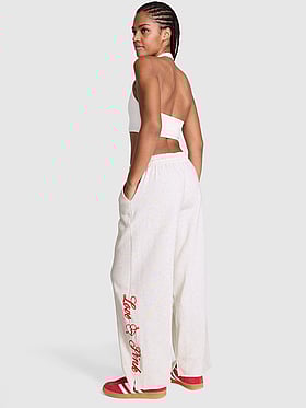 Campus Fleece Wide-Leg Split-Hem Sweatpants