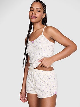 Pointelle Bow Boxer Shorts