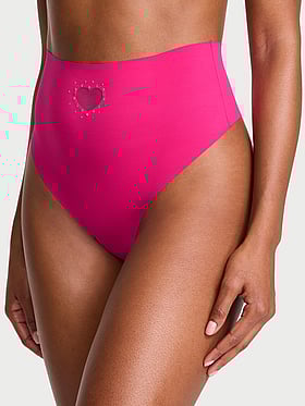 No-Show Heart Cut-Out High-Leg Thong Panty
