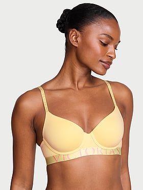 Cotton Exploded Logo Lightly Lined Demi Bra