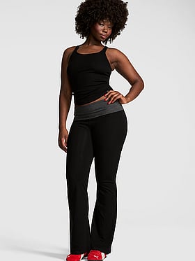 All-Day Cotton Foldover Flare Leggings